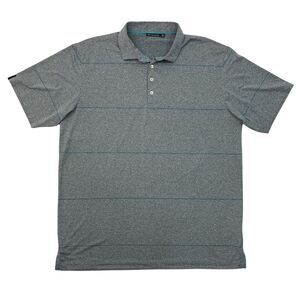 Devereux Polo Shirt Mens XXL 2XL Grey Blue Heathered Striped Performance Golf